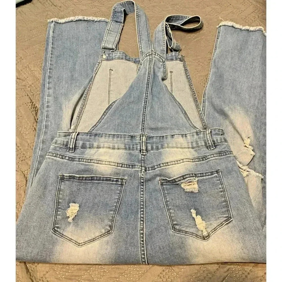 JEANS Women's Denim Overalls Jumpsuit Sz 29 Workwear Grunge Garden Boho - Picture 2 of 9